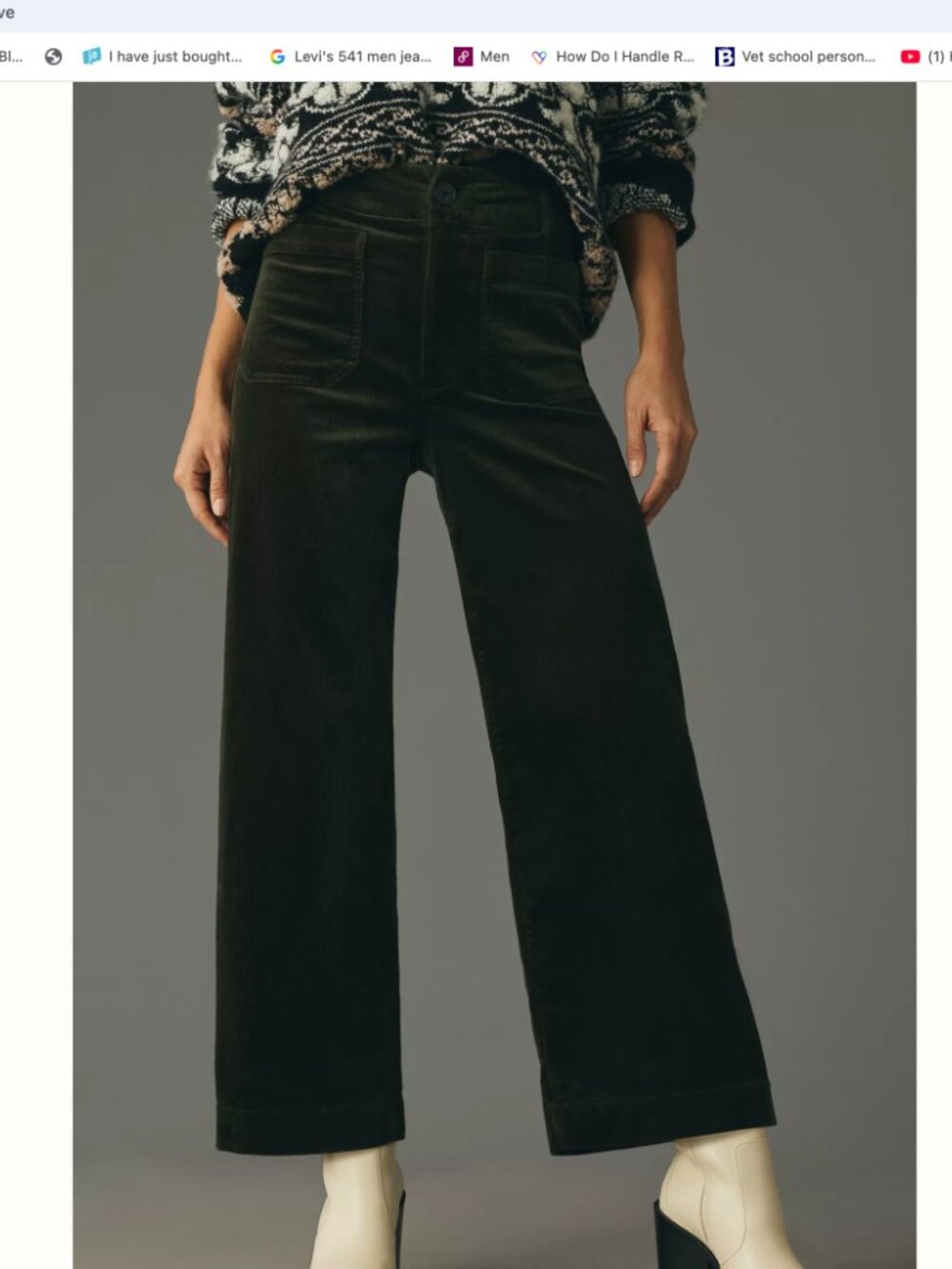 MAEVE by Anthropologie The Colette Corduroy Cropped Wide-Leg Pants size 26